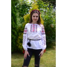 Embroidered blouse "Roses&Geometry"